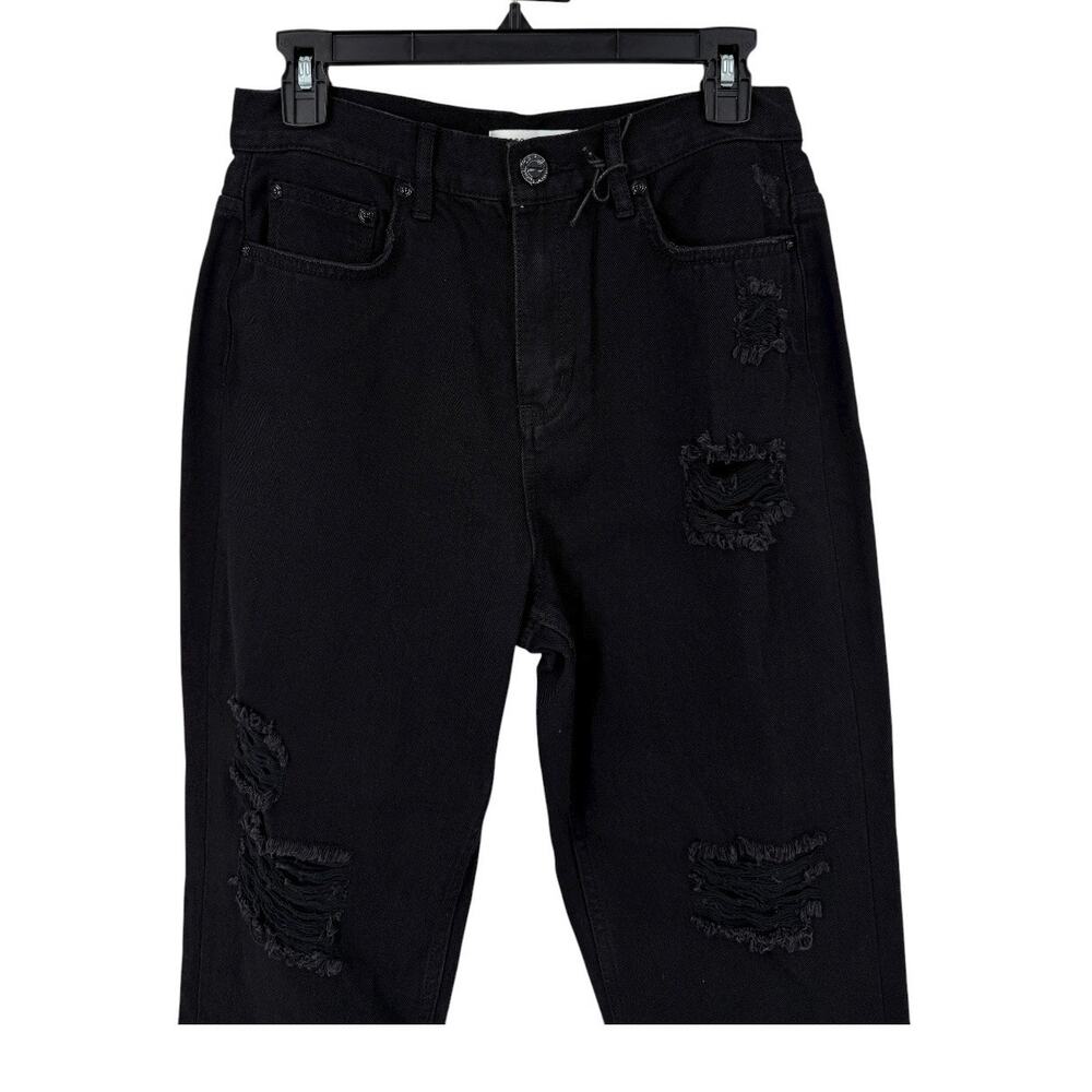 Rebecca Minkoff straight taper distressed jeans black size 25 - Picture 4 of 7